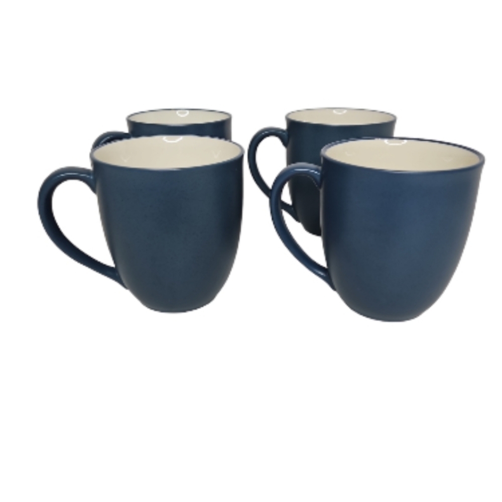Noritake Colorwave 8484Y Blue Stoneware Cups Set of 4